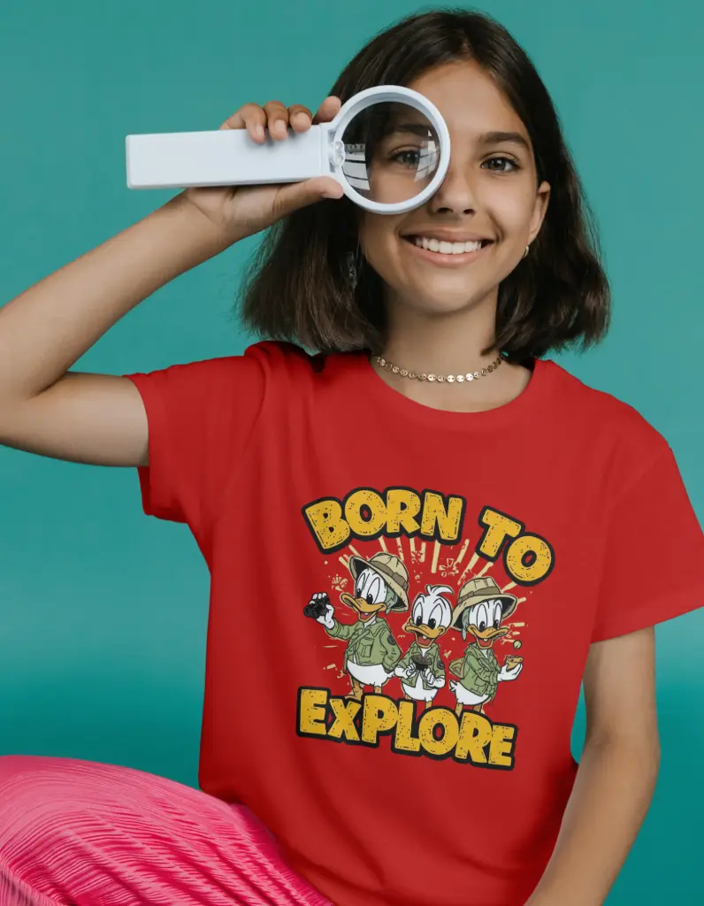 Born to Explore – DuckTales Adventure Kids’ T-Shirt (1-2 Years, Red)