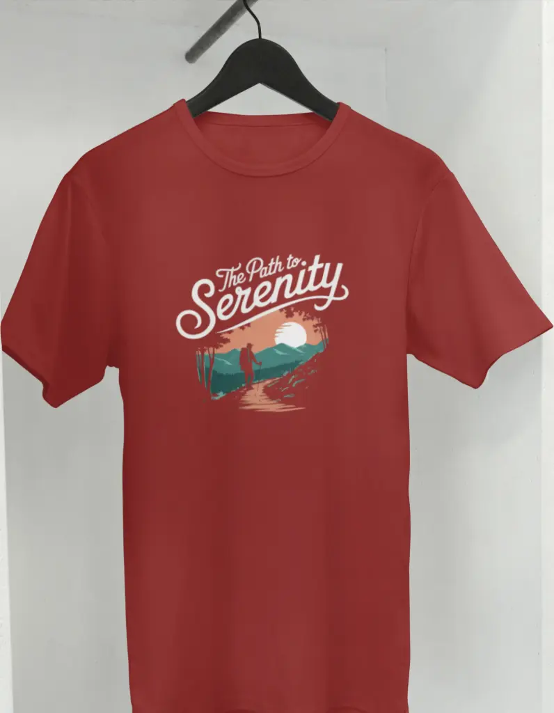 🖤 The Path to Serenity – Premium Graphic T-Shirt (S, Maroon)
