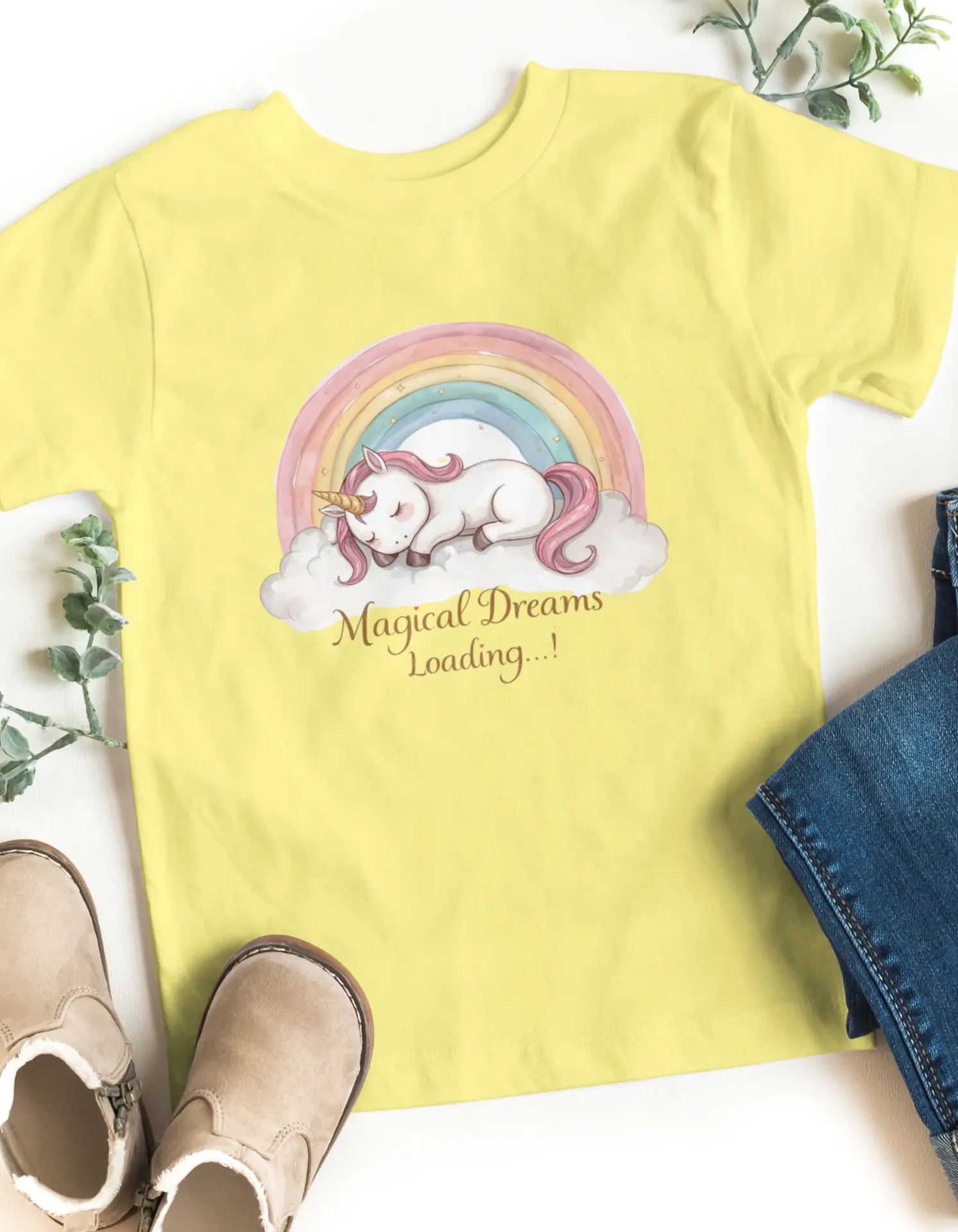 ✨ Magical Dreams Loading… Kids Unicorn T-Shirt ✨