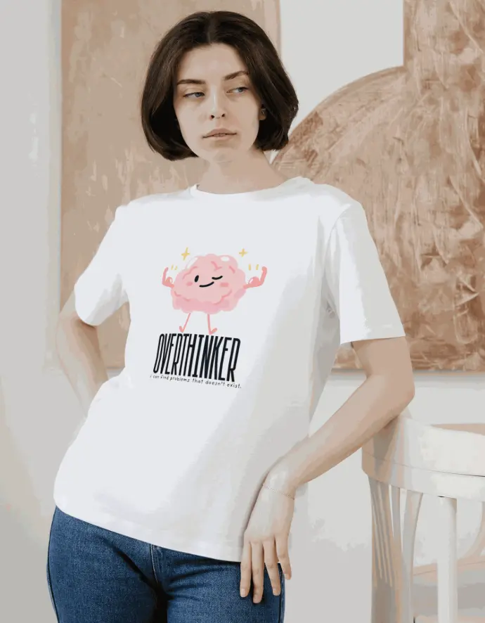 🧠 Overthinker Women’s Graphic T-Shirt (S)