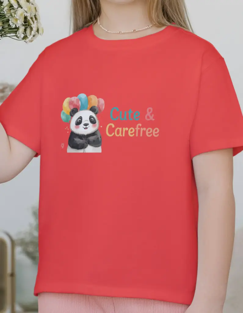 Cute & Carefree Panda Kids T-Shirt 🐼🎈