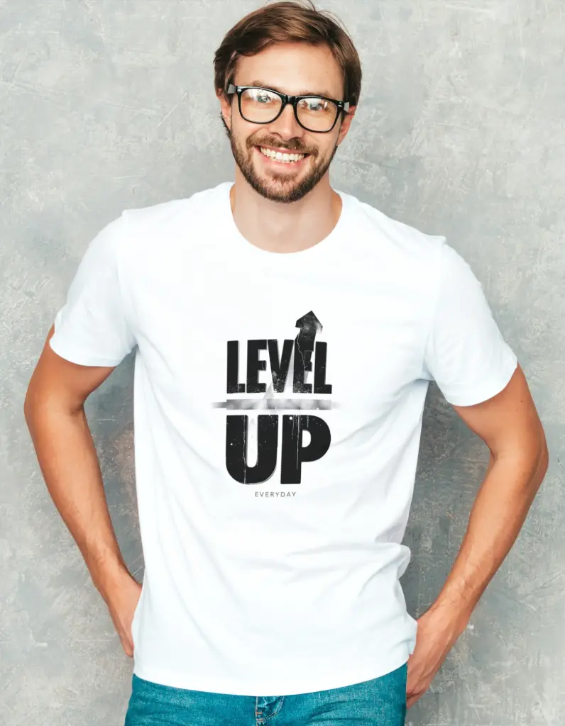 Level Up Everyday – Men’s Graphic T-Shirt
