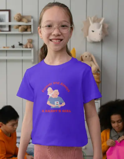👕 Kids’ T-Shirt – Forever and Always, A Daddy’s Girl 💙
