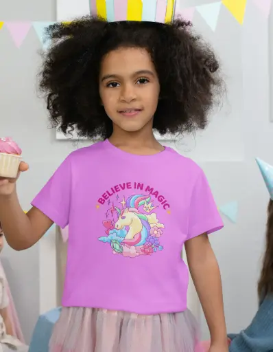 🦄 Kids’ Magical Unicorn T-Shirt – Believe in Magic ✨