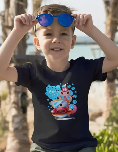 Hello Cartoon Car – Kids T-Shirt