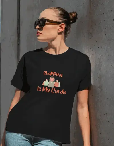 SHOPPING IS MY CARDIO – Women’s Fun Casual Tee